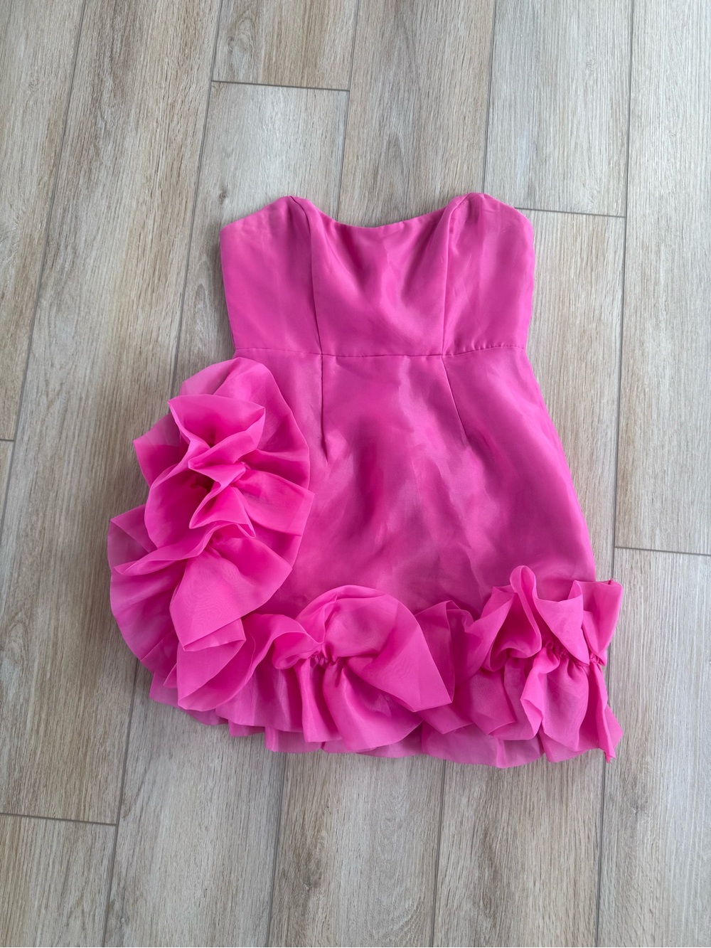Hot Pink Ruffle Party Dress